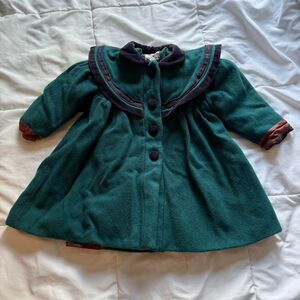 Rothschild Wool Coat Green Red Vintage Union Made USA Girls